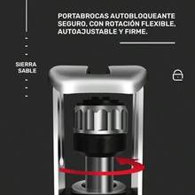 No te Rajes! Sierra Sable es el Regalo que le Faltaba a tu Hogar!Sierra Eléctrica Recíproca Sable Inalámbrica Con 2 Baterías 18650 de litio recargable para sierras eléctricas - 3 en 1, sierra de mano inalámbrica, sierra de cadena y linterna con mango ergonómico para hogar, exteriores, camping, proyectos DIY, herramientas de corte al aire libre, sierras inalámbricas, construcción duradera Sierra Para Madera/metal/pvc - Incluye 20 Hojas Con Guantes - Azul - Ver 6