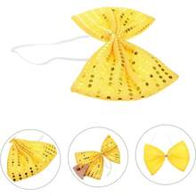 KONTONTY pajarita de lentejuelas pajarita brillante corbata de lazo de la vendimia pajaritas de gran tamao para hombres pajaritas divertidas para hombres pajarita de disfraz polister rojo - Dorado - Ver 9