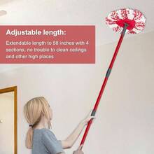 Spin Mop Replace, Base, Mop Handle OCedar EasyWring 1 System, Include 2 Microfiber Mop, 1 Sturdy Iron 30 - 58 Inch Mop Handle, 1 Scrubber, 1 Spin Base - 2 個紅色刷頭 + 1 組拖把桿 + 1 個底座 + 1 把刷子 - 查看 8