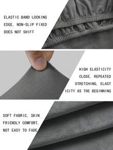 1pc Oversized & Thickened Silver Fox Plush Chair Cover, Dust/Dirt/Scratch Resistant, Fits Living Room, Bedroom, Dining Room - Dark Grey - View 9