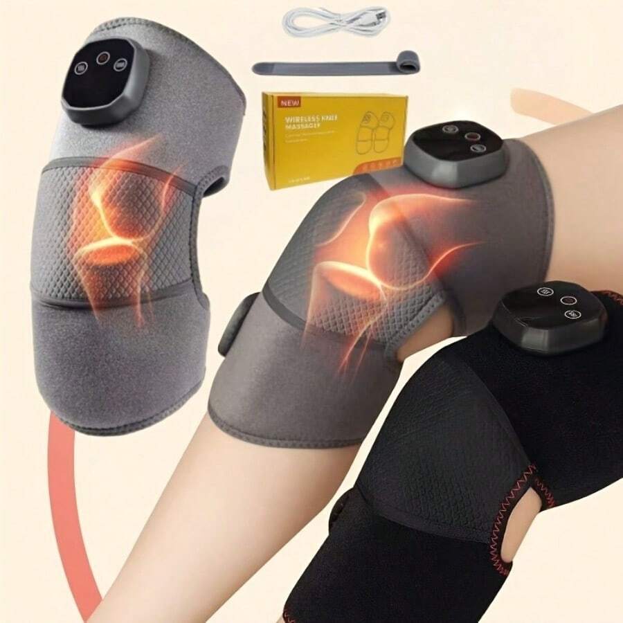 1 Pc Multifunctional Knee & Leg Massager | Heated Knee Support Bag With Massage | Wireless Knee Massager With Heat & Vibration | Warm Massage Knee Pad - USB Rechargeable, Suitable For Knee, Shoulder & Elbow, Joint Care, Portable Design, Lightweight, Durable Material, Breathable Cover, Ideal For Office Workers