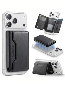 1个2025新款二合一磁吸防盗手机卡套，带MagSafe功能，升级版，配备23个磁铁，适用于17款PM三折MagSafe磁吸卡套，带RFID防扫描保护 - 彩色 - 查看 10