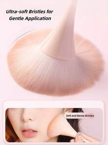 OEIEZ Blush Brush,Daubigny Large Powder Brush Flat Arched Premium Durable Makeup Brush Perfect For Blending Liquid,Cream And Flawless Powder,Buffing, Blending,Concealer - Multicolor - View 6