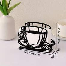 Modern Minimalist Dining Napkin Holder, Tea Pot & Coffee Cup Shaped High-End Restaurant Tissue Paper Dispenser - Black Coffee Cup & Paper Noodle Holder - View 3