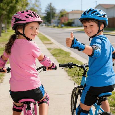 7pcs Protective Gear Set For Hoverboard, Skateboard, Roller Skates, Breathable & Durable, Adjustable Size, Includes Helmet, Knee Pads And Elbow Pads, Multiple Colors Available, Child Safety Protection, With Knee Pads