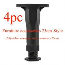 重型不锈钢可调节家具腿 - 配有防滑橡胶垫，拉丝金属表面处理，结构坚固，稳定性强。适用于橱柜、桌子、沙发、床、椅子、电视柜和其他家用家具，也可作为电器支撑腿使用。实用家具配件，也是一份贴心的礼物！ - 黑色 - 查看 11