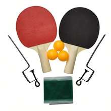 Set portátil de ping pong de 1 o 2 piezas: montaje rápido, palas, pelotas y red extensible, conveniente para entretenimiento interior/exterior, color aleatorio de la pelota de ping pong - Negro - Ver 9
