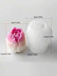 1pc Romantic Bud Tulip Candle Silicone Mold - Batch-Made/Easy Clean For Candle/Resin, Valentine's/Mother's Day/Easter Gifts - White - View 10