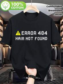 Camiseta divertida "Error 404 Cabello no encontrado" - Negra con gráfico amarillo - Camiseta suave y transpirable para hombres calvos, papás calvos, gimnasio, atuendos casuales - Tallas S-XXL - Idea de regalo de cumpleaños/aniversario, ropa de gimnasio, diseño humorístico, ajuste cómodo, camiseta de manga corta, amantes del humor, camiseta amable para hombres, camiseta de humanos/personas, camiseta de pesadilla de personas, camiseta "Soy gay en" - Negro - Ver 2