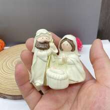 Nativity Scene Figurine Resin Baby Jesus Statue Christian Desktop Decorations For Farmhouse Home Office