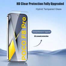 Bộ 4 miếng dán màn hình cho Poco C85 4G/Poco X7 Pro/Poco F8 PRO/F8 Ultra, kính cường lực độ cứng 9H, màng bảo vệ 3D HD trong suốt chống trầy xước không bọt khí, kính cường lực bảo vệ ống kính camera. - Trong sáng - Xem 7
