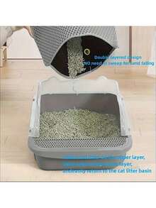 1pc Double Layer Anti-Splash, Anti-Slip, Waterproof Pet Mat, Cat Litter Box Cleaning Supplies