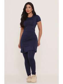 Christian Fashion Fitness Set With Pockets For Gym Workouts - 藏蓝色 - 查看 1