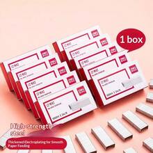 1 Box Of 1000pcs Metal Staples, 24/6 Size, Random Packaging, Heavy Duty 24/6 Type Staples Suitable For Back To School, School Opening Season And School Supplies - Silver - View 2