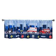 First Responder Hero Themed 60x15 Window Valance For Toddler Baby And Young Boys Bedrooms Window Décor Treatment With Firetruck Tow Truck  Car And AmbulanceNot Only Can It Bring Enjoyment, But It Also Has Educational Value. - Multicolor - View 4