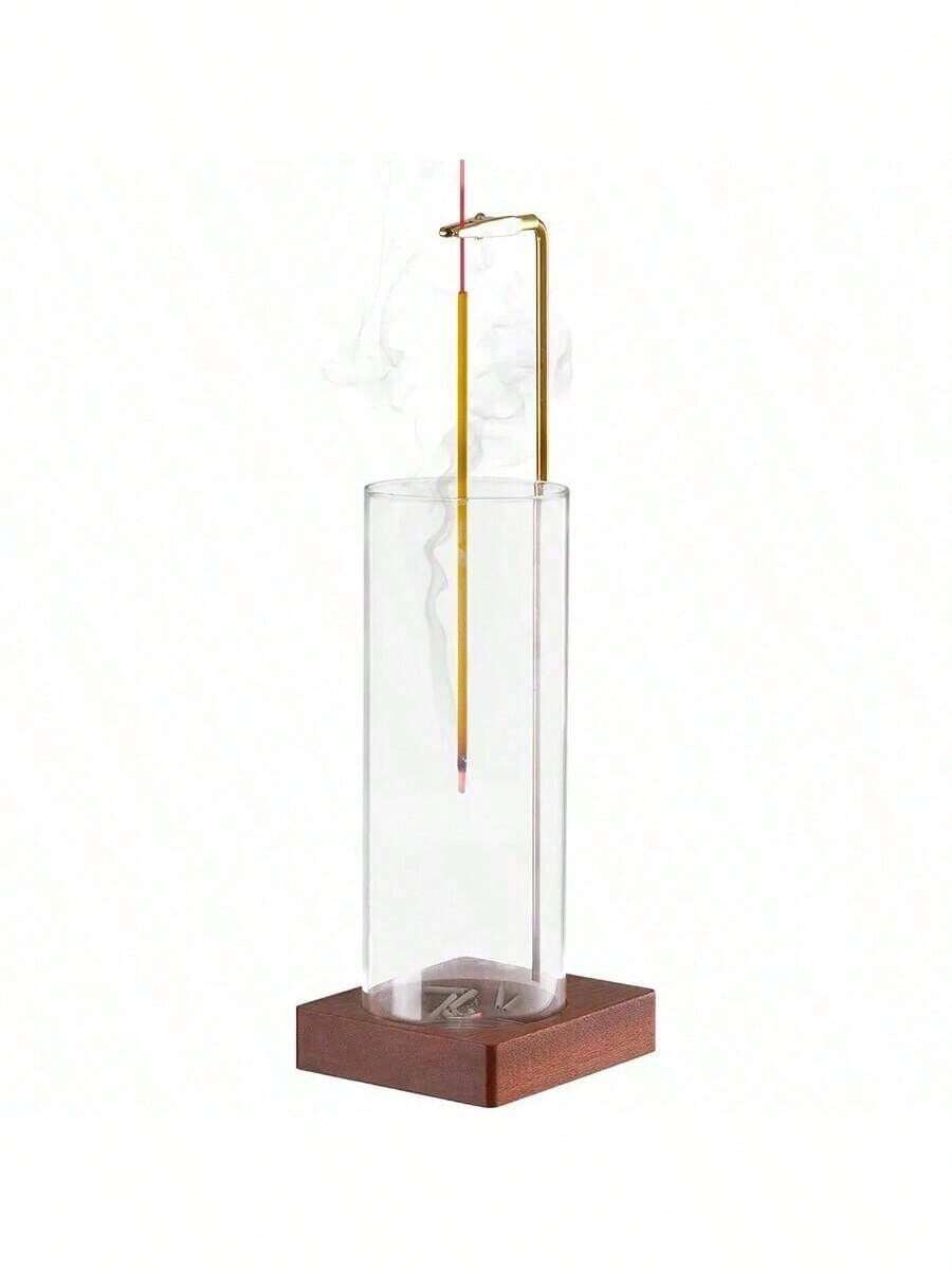 1pc Incense Burner Set, Includes Incense Stick Holder And Detachable Glass Ashtray, Mosquito Repellent Technology, Suitable For Home Decor, Yoga, Spa, Unique Incense Burner, Decor Item, Random Style - Multicolor - View 1