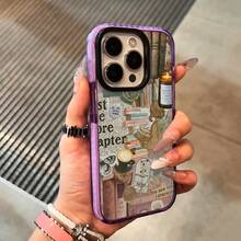 Vintage Books Phone Case, Aesthetic Style,Phone Case For IPhone 17 Pro Max 17 Air 17Pro 16 15 14 13 12 11 Pro Max, Books And Coffee Gift,Vintage Book Stack, Reading Lover Gift Idea, Vintage Bookworm Present, Antique Books Design, Literary Lover Present, Cozy Reading Nook Theme - Màu tím hoa cà - Xem 3