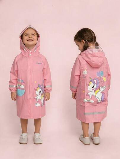 Waterproof Raincoat With Hood, Reusable Rain Poncho For Toddler Boys And Girls, Suitable For Halloween, Christmas, New Year, 2 Years Old