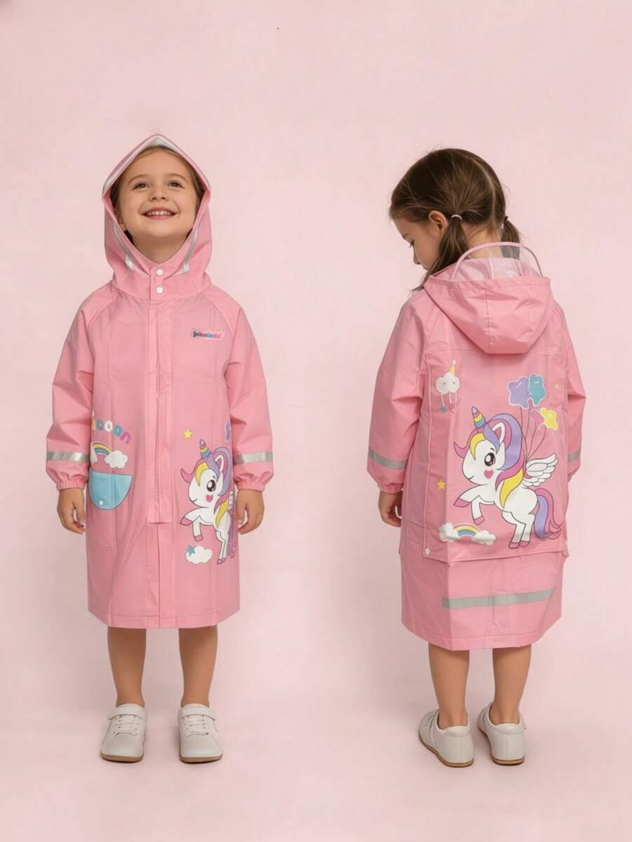 Waterproof Raincoat With Hood, Reusable Rain Poncho For Toddler Boys And Girls, Suitable For Halloween, Christmas, New Year, 2 Years Old