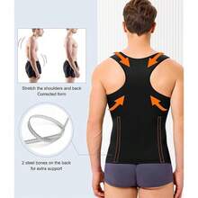 Chaleco Faja Corset Ajustable Para Caballero, Fajas para Hombres, Ligero y Transpirable, Hombre Faja de Abdomen para Ejercicios de Gimnasio, Adelgazamiento del Abdomen y Soporte de Cintura - SG - Ver 5
