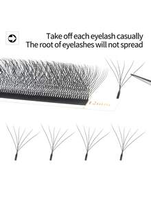 XIUSUZAKI 8-15毫米W型卷翘睫毛，2D/3D/4D/5D/6D/7D/8D预制睫毛簇，YY单根睫毛，12排 - D - 查看 80