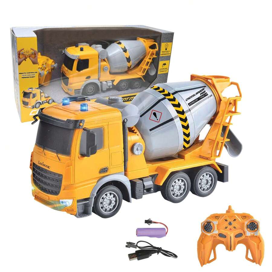 Lexibook Remote Controlled Cement Mixer For Kids - RC Mixer Truck With Rotating Drum, Lights And Sounds, Heavy-Duty Construction Vehicle, Realistic Construction Toy ⚫ FREE Shipping ✅ 24/48h Delivery To Mainland Spain - Concrete Mixer - View 1
