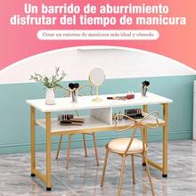 Mesa Para Manicurista Doble Con Estante 80x40x76 - Multicolor - Ver 5