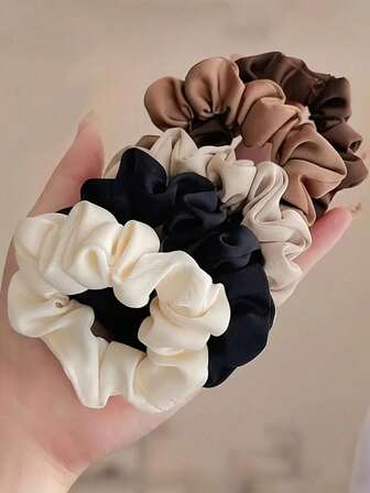 5 ชิ้น วินเทจผ้าไหม Scrunchies, ความยืดหยุ่นสูง - เหมาะสำหรับกิจกรรมในร่มและกลางแจ้ง เช่น บ้าน, การออกนอกบ้าน, และการท่องเที่ยว