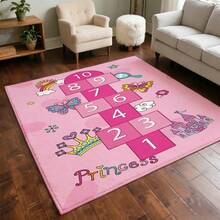 1件粉色数字图案轻便防滑室内可水洗涤纶地毯 - 彩色 - 查看 16