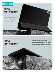 Koolife 1pc Tri-Fold Honeycomb Cooling Tablet Protective Case, Soft Shell Shock-Proof Anti-Fall Smart Stand Auto Wake/Sleep, Fit For IPad Mini 4/5/6/7, 9.7/10.2/10.5/10.9 Inch, Air 4/5, Pro 11/12.9 Inch - Black - View 7