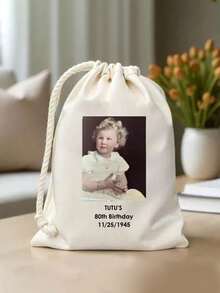 1pc Customized Personalized Drawstring Backpack, Custom Photo Exclusive Travel Bag, Lightweight Cinch Backpack Suitable, Customised Name Organiser Bags, Personalized Repeatable Used Bag, Personalized Christmas Gift, New Year Glamour - Multicolor - View 4