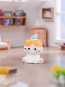 树脂猫咪摆件，微景观装饰，可爱桌面/床头/置物架摆件，适用于卧室、客厅、梳妆台。圆润造型，细节生动精致，适合多种场景的日常装饰。 - 彩色 - 查看 3