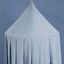 1pc Cute Minimalist Round Top Hanging Princess Bed Canopy, Children's Bed Mosquito Net, Play Tent, Indoor Reading Corner Canopy, Girls Room Hanging Bed Curtain - Dusty Blue - View 4
