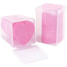 Lint Free Nail Wipes 400/1000PCS Non-Woven Fabric Nail Polish Remover Wipes No Lint Nail Wipe For Gel Nails Eyelash Extensions Glue Cleaning Pad Nail Supplies - Pink - View 1