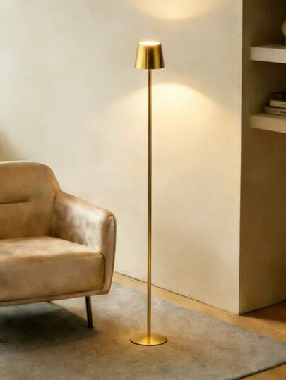 1pc 1200mAh Rechargeable Floor Lamp, Dimmable Warm Light, Minimalist Nordic Style, Suitable For Living Room, Bedroom, TV Stand, Dining Room, Bedside, Hostel