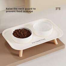 新款猫狗两用陶瓷碗，颈部保护型双碗设计，犬猫通用食碗 - 多色 - 查看 8