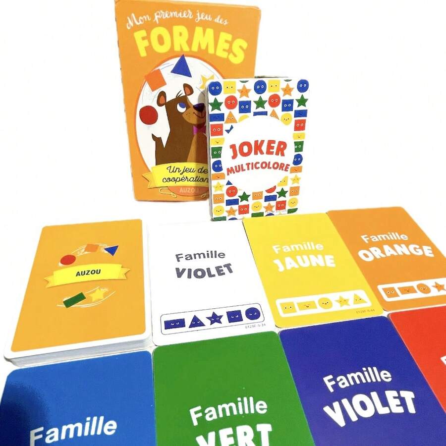 法国棋盘游戏“Mon Premier Jeu Des Formes - Family Of Shapes”，家庭聚会游戏，多人互动游戏，锻炼认知、记忆和社交技能，适合家庭游戏之夜、聚会、旅行，是生日、节日、新年和圣诞节的最佳礼物。 - 彩色 - 查看 1
