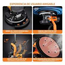 Lijadora De Pared Eléctrica 1390W 1.2 2.2 m 6 Velocidades 900 2800 RPM Y Sistema Automático De Extracción De Polvo Para Paneles De Yeso Techos Paredes Interiores Y Exteriores - Tipo de Enchufe A USA (110-127V) - Ver 4