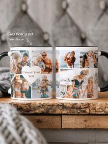 1pc Custom Photo Collage Mug For Anniversary,Custom Photo Mug For MAMA, Personalized First Gift For Grandma, Photo Mug Mom, Mug With Photo And Text,First Chrismas Gift - Multicolor - View 2