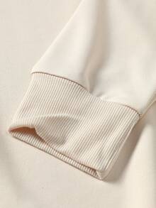 VHUTHK (250g Pure Polyester Round Neck Pullover Sweater)Y2K <Valley Sports World Championship 2025> Pattern Printing,  Filament Effect  Y2K Men's Round Neck Sweater In Autumn And Winter. - 杏色 - 查看 6