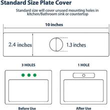 Kitchen Sink Faucet Hole Cover, Deck Plate Escutcheon - 1 Or 3 Hole Long Rectangle Cover Plate, Plumbing Cover Plates, 10 Inch Deck Plate Kitchen Faucet Or Bathroom: 304 Stainless Steel Nickel - Nickel - View 3