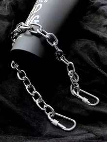 1pc Minimalist Casual Personalized Hip Hop Thick Chain Waist Chain Pants Chain Accessory, Unisex - Silver - View 2