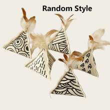 Cute Cat Toys, Cat Toys For Indoor Cats, Canvas Material With Artificial Feathers(Random Style), Chew Cat Toy, Teeth Cleaning Toy For Indoor Kittens