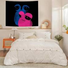 1pc Abstract Frog Couple Pattern Tapestry, Ins Style, Polyester Wall Hanging, Living Room, Bedroom, Office Wall Decor, Home Decor, Party Decor, Rectangular Printed Kitchen Wall Hanging With Drape, Comes With 2 Wall Nails And 2 Clips, Wall Tapestry