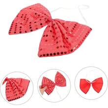 Pajarita De Lentejuelas Pajarita De Halloween Pajaritas Divertidas Para Hombres Pajarita De Mascarada Pajarita Brillante Pajaritas De Lentejuelas Para Hombre Golden Polister - Rojo - Ver 9