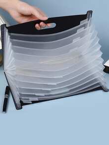 Hộp đựng hồ sơ đứng khổ A4, hộp sắp xếp tài liệu để bàn, đồ dùng văn phòng, văn phòng phẩm học sinh, dung tích lớn 13 ngăn, dạng xếp gấp để đựng hồ sơ thi. - Nhiều màu - Xem 6