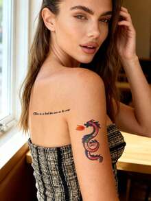 30 PIEZAS Pegatinas de tatuaje combinadas de patrones exquisitos y multicolores, incluyendo estrellas, lunas, pájaros, líneas, mariposas, flores, amor y otros elementos del patrón Y2K. Tatuajes temporales falsos ideales para dedos, orejas, hombros, cuello, clavícula y otras partes pequeñas del Body. Perfectos para carnavales, San Valentín, fiestas y festivales. - Negro - Ver 4