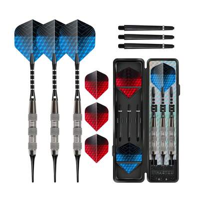 HUANQU 18g Soft Tip Professional Darts Set, 3pcs Professional Darts, Darts Set, Business Gift, Includes 3 Spare Shafts, 3 Spare PET Flights, 10 Soft Tip Dart Points, 1 Portable Darts Storage Case, Suitable For Indoor And Outdoor Games, Suitable For Players Of All Levels, Daily Practice, Essential For Family Games, Perfect Gift For Christmas, Easter, Valentine's Day, Birthday Parties