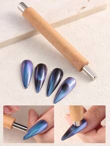 Large Magnetic Nail Art Tool - 2-In-1 French Wide Edge Lamp Design Magnetic Nail Buffer, Strong Magnetic Force, Durable Iron Structure, Multi-Functional Nail Art Design, Cat Eye Assist Tool, Suitable For Beginners - Multicolor - View 7