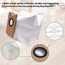 适用于 IHome AutoVac Nova 自动清空吸尘器、Proscenic M7 Pro、M8 Pro、Uoni V980 Plus、Imou L11、Ultenic T10、Laresar L6 Pro、NEATSVOR S600、AIRROBO T10+ 机器人吸尘器的无纺布尘袋 - 彩色 - 查看 3